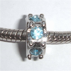 Six angular with blue zirconia's, borthstones of march