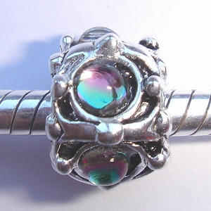 Round with special multicolor stones