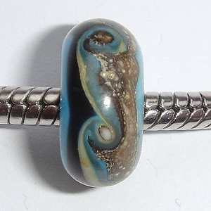 Turquoise with silvered ivory and turnings