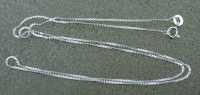 Zilveren kettinkje, venetiaans, 41 cm