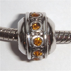 Round with amber zirconia's, birthstones of december