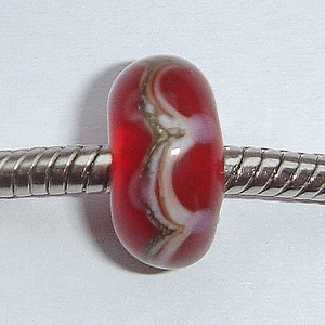 Transparent red with silvered ivory