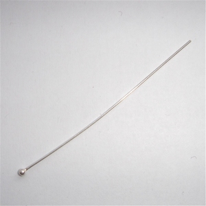 Zilveren headpins met bolletje, 6 cm, Ø 0,6 mm