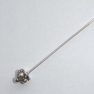 Zilveren headpins met kroontje, 7 cm-Ø 0,8 mm