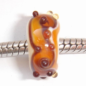 Ivory with amber turnings and dots