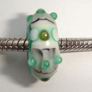 Transparent green with white and green dots and spots