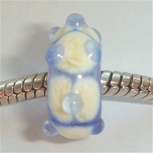 Transparent blue with ivory