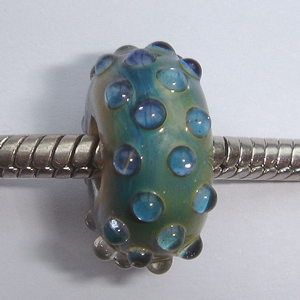 Turquoise silver glass with dots
