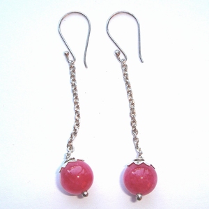 Sterling silver earings cherry quartz