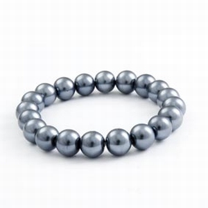 Pearl bracelet grey-blue