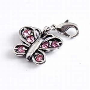 Butterfly with pink zirconia's