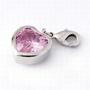 Heart with pink zirconia