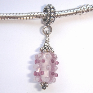Transparent light pink with pink and purple dots