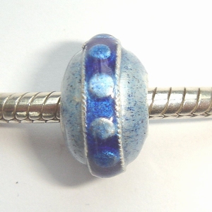 Blue enamel with dots, blue