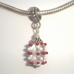 Transparent with red and white dots