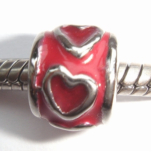 Enamel red with hearts