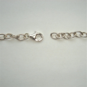 Zilveren anker ketting 6 x 8,3 mm, karabijnsluiting