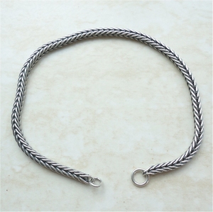 Sterling silver bracelet without a lock, shiny 19 cm