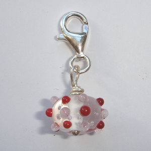 Clear base with red an white dots