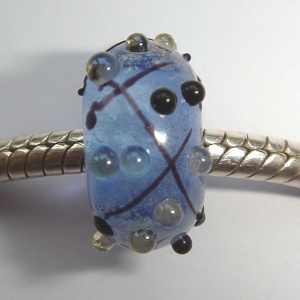 Transparent blue with thin black lines and shiny dots