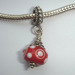 Red with white circles and spots