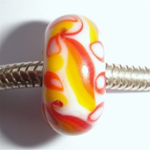 White withyellow-orange-red decoration