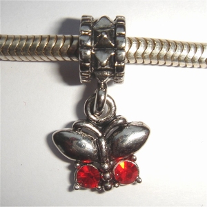 Pendant butterfly with red zirconia's