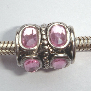 Cylinder with8 big pink zirconia's