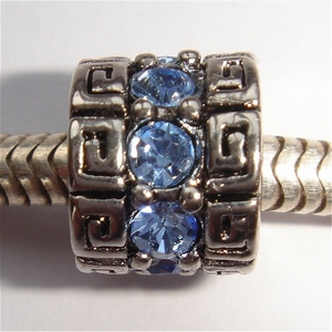 Cylinder with Greek borders and blue zirconia's
