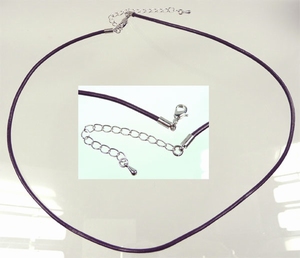 Rubber necklace dark purple, 48 cm, diameter 2.1 mm