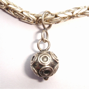 Sterling silver pendant ball with circles