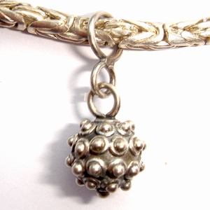 Sterling silver pendant ball with dots