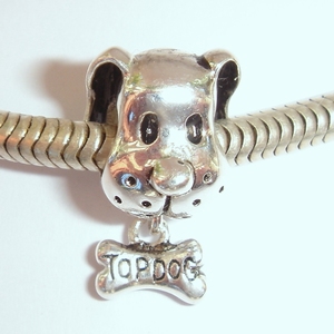 Dog with bone pendant