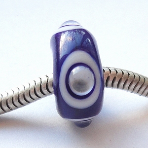 Cobalt blue with circles and air bubble under clear dot