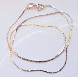 Sterling silver necklace flat chain 40 cm