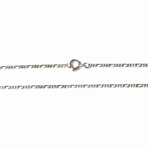 Sterling silver necklace figaro, 45 cm