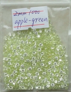 Cubic zirconia Ø 2 mm apple-green ROUND