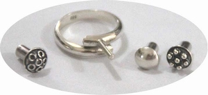 Interchangeable adjustable sterling silver ring 16mm