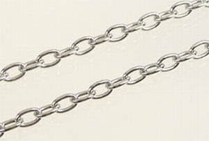 Anker chain 4 x 6 mm, nickel color, 1 meter