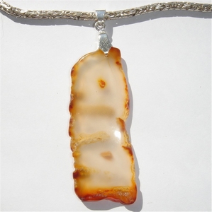 Fossil agate pendant brown