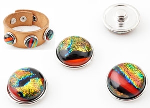 Popper - button dichroic gold red