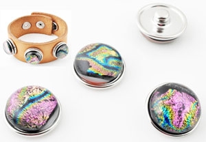 Popper - button dichroic pink blue