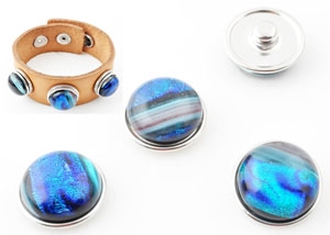 Popper - button dichroic pink blue