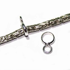 Sterling silver smooth hang on with open eye for charm 1