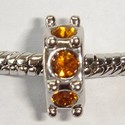 Six angular with amber zirconia's, borthstones of november 