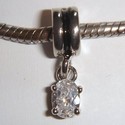 Pendant with rectangular zirconia 