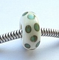 Ivory and aqua polka dots 