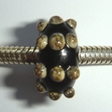 Black with Silvered Ivory (SIS) dots in rows of 3 