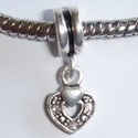 Pendant open heart with white zirconia's 