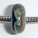 Turquoise with silvered ivory and turnings 